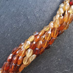 precious sparkle Hessonite Garnet Faceted Oval Beads 15" Strand