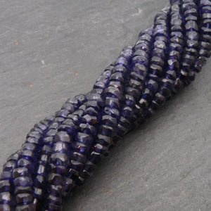 precious sparkle Iolite Faceted 4-4.5mm Rondelle Beads 15" Strand