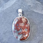 Precious Sparkle Jewellery Crazy Lace Agate Oval Sterling Silver Pendant