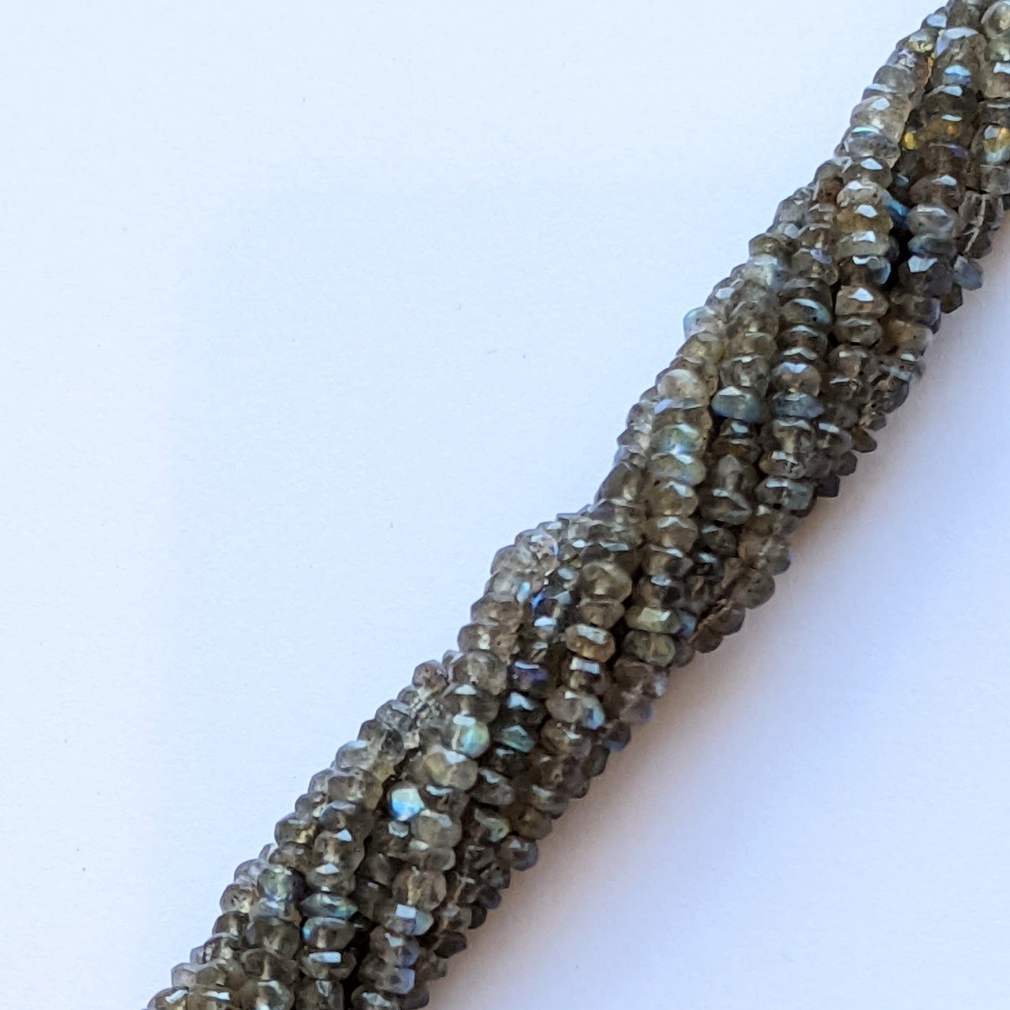precious sparkle Labradorite 4mm Faceted Rondelle Beads 15" Strand