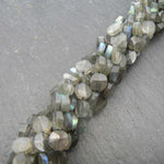precious sparkle Labradorite Faceted Coin Beads 15" Strand