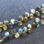 precious sparkle Labradorite Faceted Pear Briolette Beads (Set of 5)