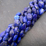 precious sparkle Lapis Lazuli Faceted Oval Beads 15" Strand