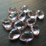 Precious Sparkle Pink Amethyst AAA Faceted Large Briolette Pear (each bead)