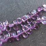 Precious Sparkle Pink Amethyst Faceted Pear Briolettes (Set of 5)