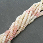 precious sparkle Pink Opal Shaded Faceted Rondelle Beads 14" Strand