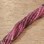 Precious Sparkle Pink Tourmaline Shaded Micro Faceted Rondelle Beads 13" Strand