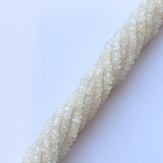 precious sparkle Rainbow Moonstone Faceted Rondelle Beads 15" Strand