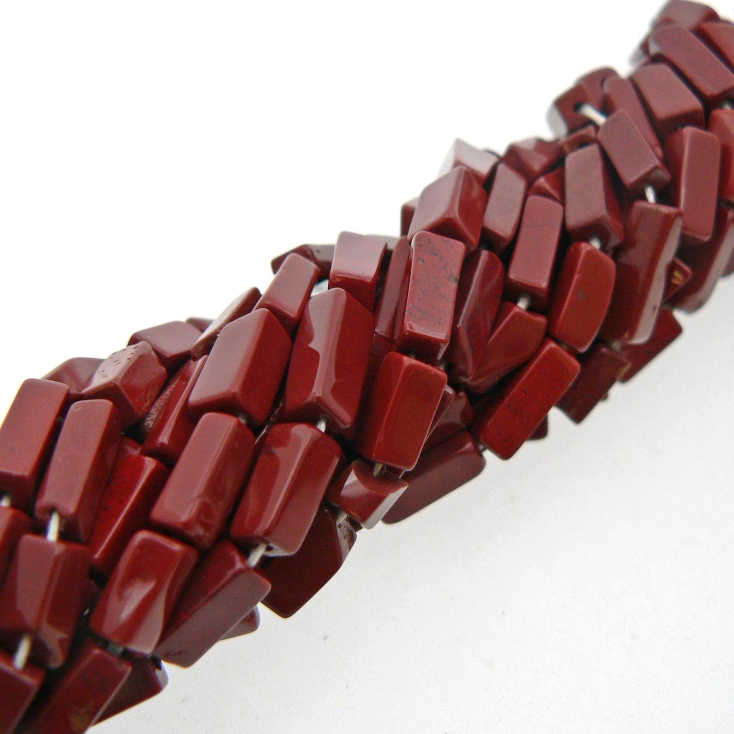 Precious Sparkle Red Jasper Plain Rectangle Beads 15" Strand
