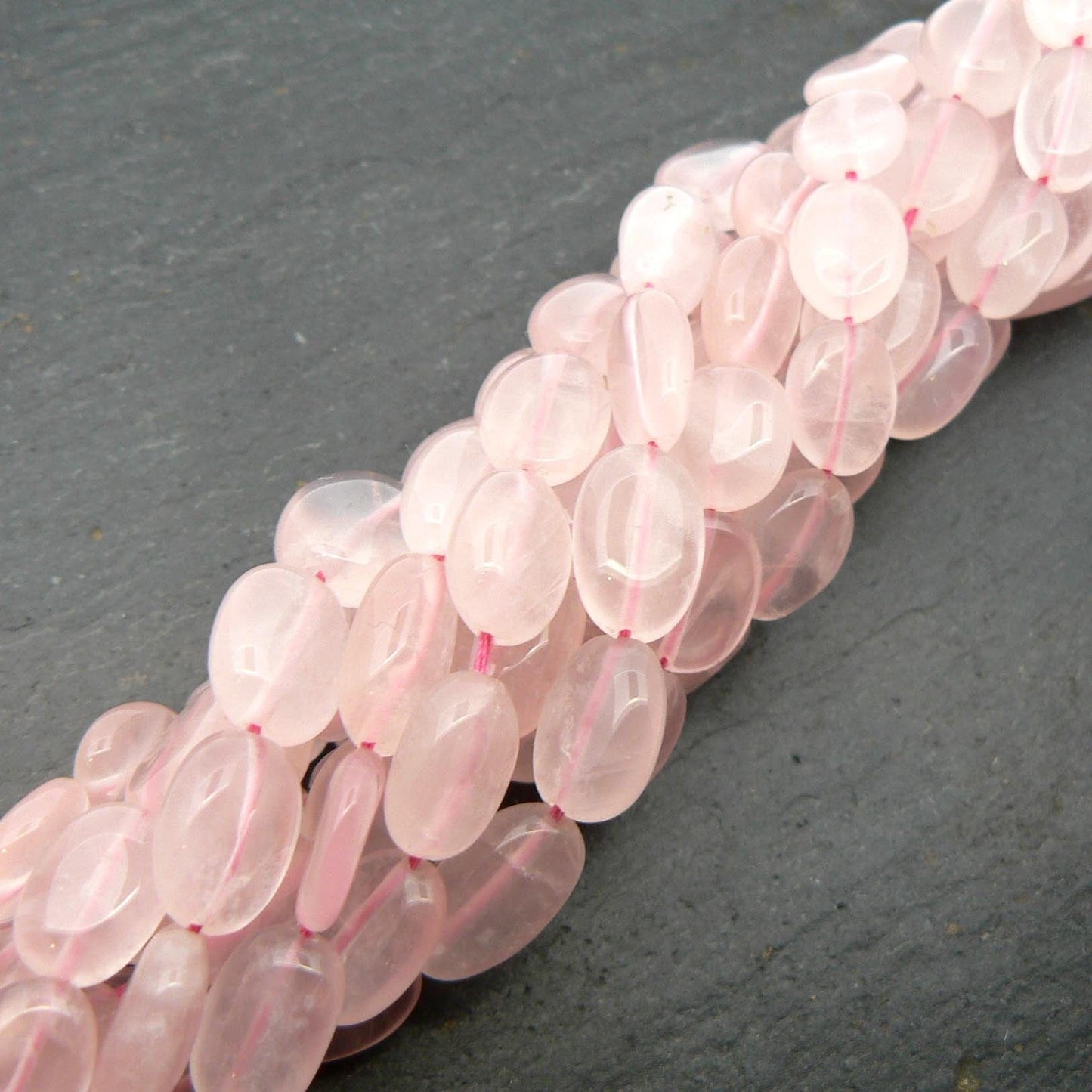 precious sparkle Rose Quartz Oval Beads 15" Strand