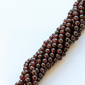 precious sparkle Semi Precious Beads Garnet 5mm Round Beads 15" Strand