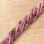Precious Sparkle Semi Precious Beads Pink Tourmaline Shaded Plain Button Beads 13" Strand