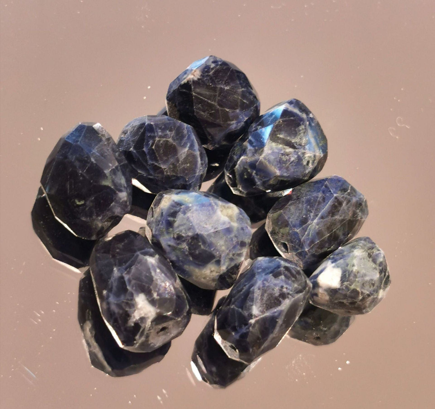 Precious Sparkle Sodalite Faceted Nuggets (per bead)