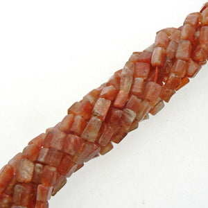 precious sparkle Sunstone Rectangle Beads 15" Strand