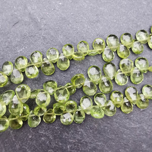 unique jewellers jaipur Semi Precious Beads Peridot Faceted Pear Briolette Beads AAA Grade (Set of 5)